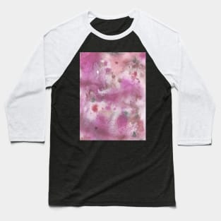 Pink, Maroon, and Grey Blend - Abstract Watercolor Painting Baseball T-Shirt